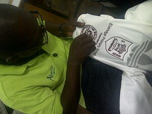 Meeting with parents and handing over Legacy tracksuits