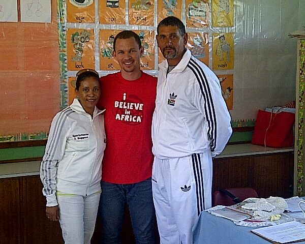 Meeting with parents and handing over Legacy tracksuits